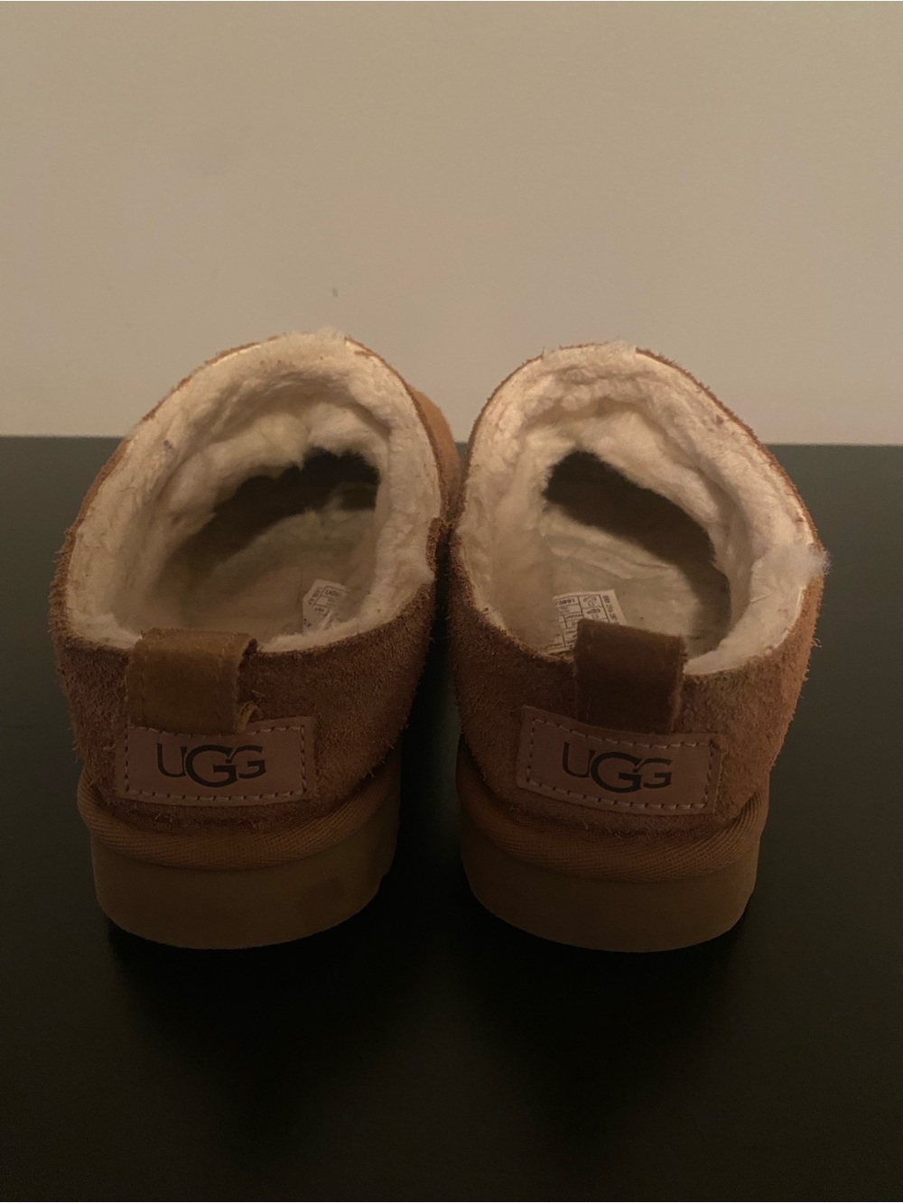 UGG Chestnut Brown Shearling-Lined Slip-On Mules - Picture 3 of 3